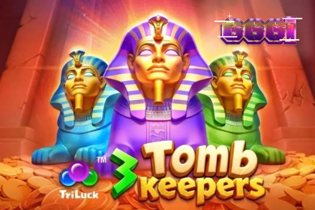 Tampilan visual slot 3 Tomb Keepers dengan tema makam Mesir Kuno